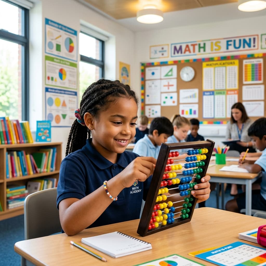 Student practicing Abacus Basic level
