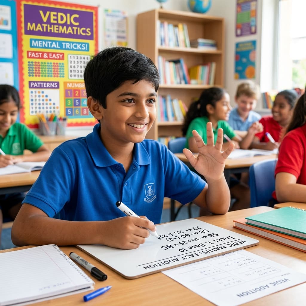 Student learning Vedic Maths Foundation