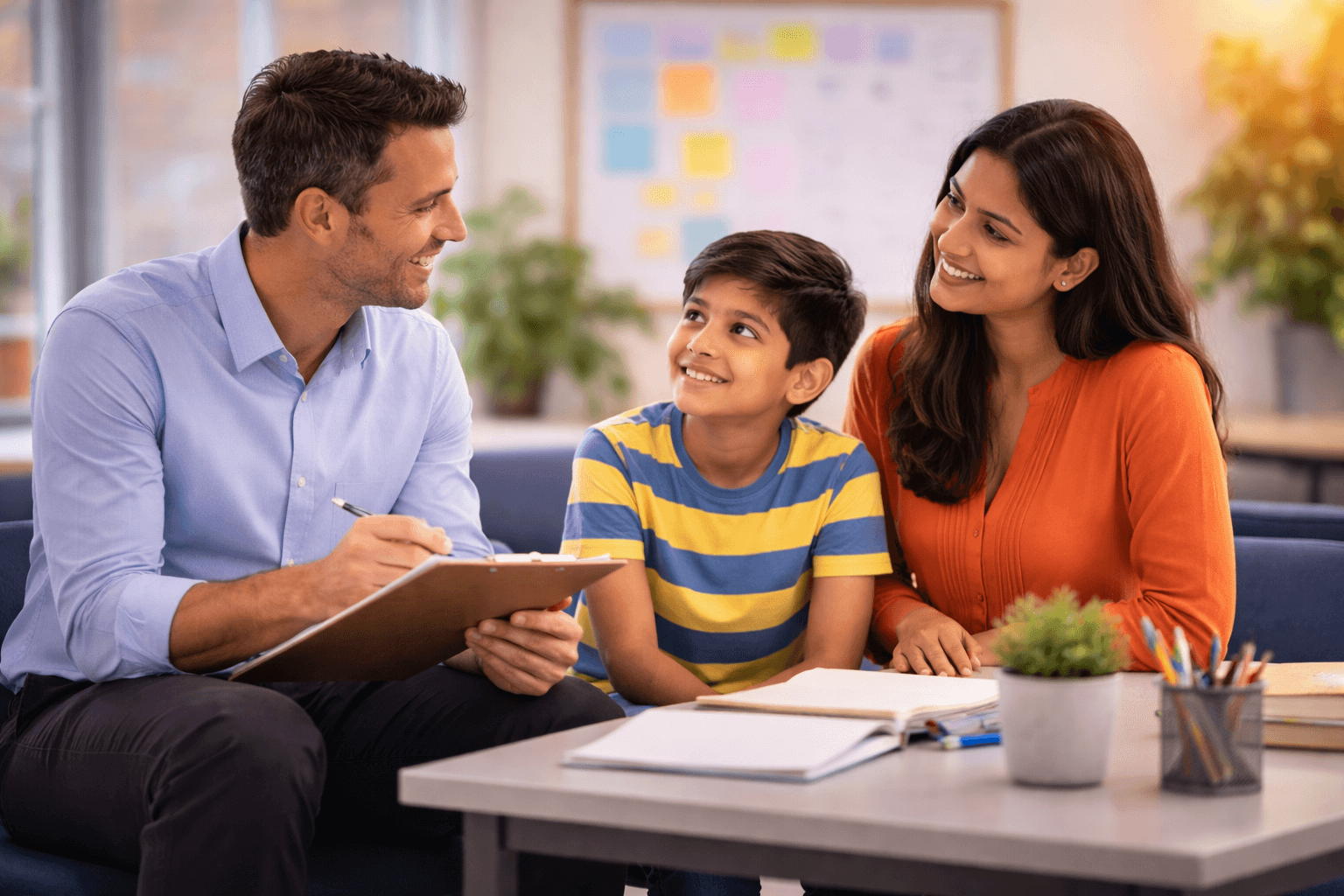 Diverse students in a tech classroom